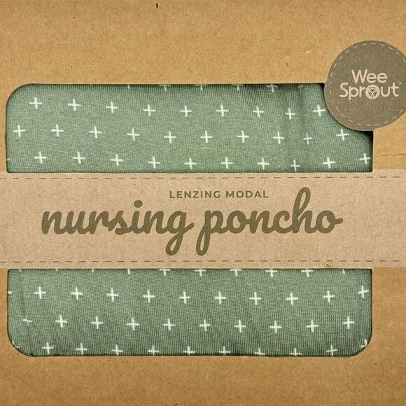 NIB, Wee Sprout‎ Nursing Poncho Lenzing Modal. Green Rosemary Stitch. - Picture 3 of 6